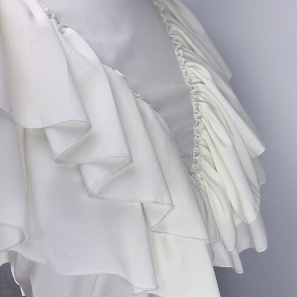 Coastal Cowgirl‎ Victorian White Blouse Flaunt Ruffles Front&Back Yakuza s S-M - Picture 7 of 15